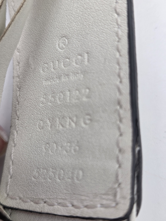Gucci White Leather Belt with Gold Interlocking Buckle main image 4